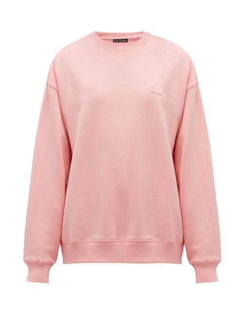 Matchesfashion.com Acne Studios - Fairview Face Cotton Sweatshirt - Womens - Light Pink