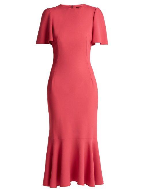 Matchesfashion.com Dolce & Gabbana - Fluted Sleeve Cady Dress - Womens - Pink