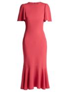 Matchesfashion.com Dolce & Gabbana - Fluted Sleeve Cady Dress - Womens - Pink