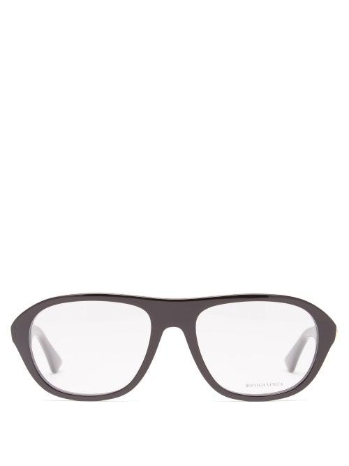 Bottega Veneta - D-frame Acetate Glasses - Mens - Black