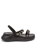 Ladies Shoes Toga - Buckled Leather Slingback Sandals - Womens - Black