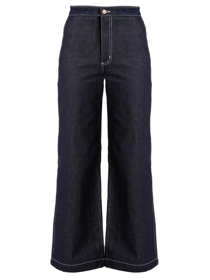 Bliss And Mischief Arrow High-waist Wide-leg Jeans