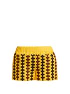 Matchesfashion.com Vita Kin - Riverbank Embroidered Lightweight Linen Shorts - Womens - Yellow Multi