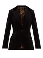 Matchesfashion.com Dolce & Gabbana - Single Breasted Velvet Blazer - Womens - Black