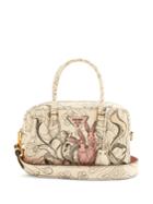 Prada Rabbit-print Leather Bowling Bag