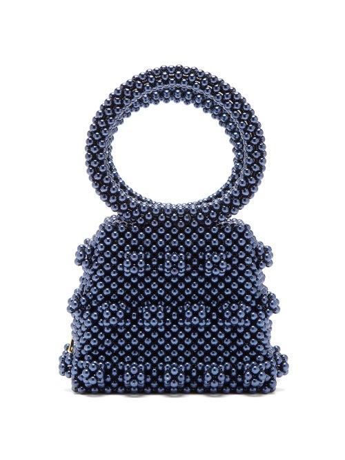 Matchesfashion.com Shrimps - Dante Faux Pearl Bag - Womens - Navy