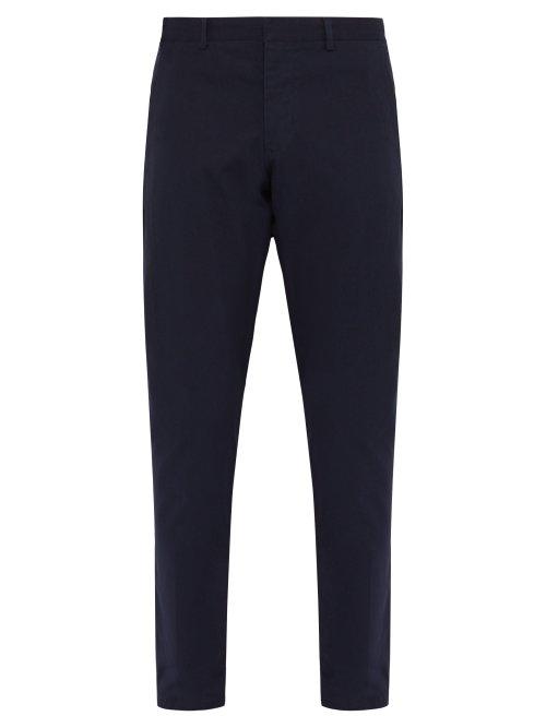 Matchesfashion.com Ami - Straight Leg Cotton Twill Chinos - Mens - Blue