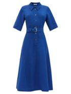 Matchesfashion.com Co - Belted Canvas Shirt Dress - Womens - Blue
