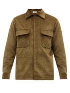 Matchesfashion.com Dunhill - Spread Collar Cotton Corduroy Overshirt - Mens - Khaki