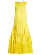 Maison Rabih Kayrouz Dropped-waist Tiered Satin Gown