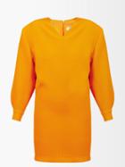 Saint Laurent - Keyhole-back Grain De Poudre Mini Dress - Womens - Orange