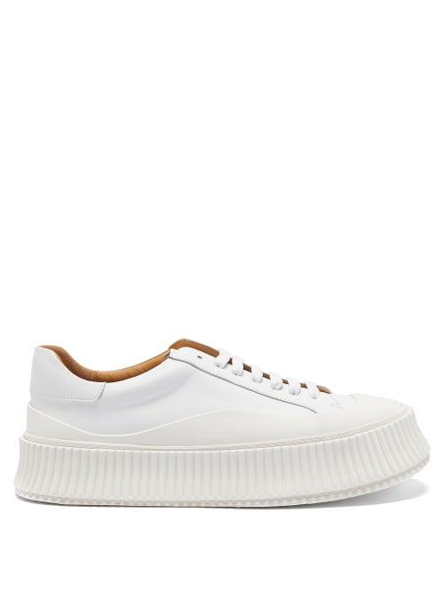 Matchesfashion.com Jil Sander - Ribbed-sole Leather Trainers - Womens - White
