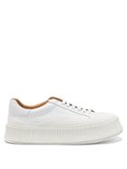 Matchesfashion.com Jil Sander - Ribbed-sole Leather Trainers - Womens - White