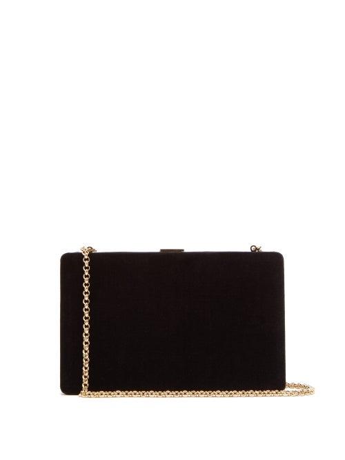 Matchesfashion.com Anya Hindmarch - Clutch-on-a-chain Velvet Clutch - Womens - Black