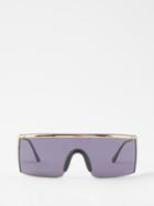 Tom Ford Eyewear - Pavlos Shield Metal Sunglasses - Mens - Gold Grey