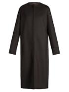 The Row Malma Collarless Wool-blend Piqu Coat