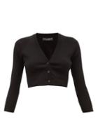 Matchesfashion.com Dolce & Gabbana - Cropped Cashmere Blend Cardigan - Womens - Black