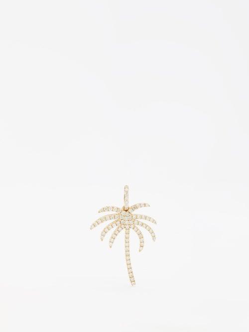 Rosa De La Cruz - Palm Diamond & 18kt Gold Pendant - Womens - Gold Multi