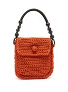 Matchesfashion.com Gabriel For Sach - Zuroncito Wooden-handle Knitted Shoulder Bag - Womens - Dark Orange