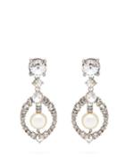 Matchesfashion.com Miu Miu - Crystal And Pearl Drop Earrings - Womens - Crystal