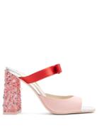 Sophia Webster Andie Bow And Bead-embellished Leather Mules