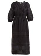 Matchesfashion.com Sea - Aster Cotton Blend Midi Dress - Womens - Black