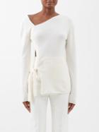 Tom Ford - Asymmetric Cashmere-blend Side-tie Sweater - Womens - Cream