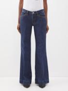 Re/done - 70s Low-rise Flared Jeans - Womens - Dark Blue