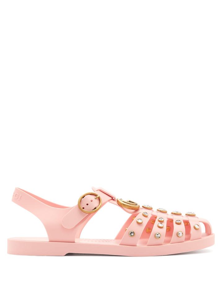 Gucci Embellished Rubber Sandals