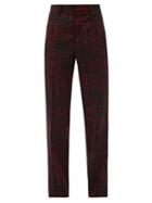Matchesfashion.com Vetements - Jacquard-text Wool-blend Trousers - Mens - Red