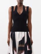 Alexander Mcqueen - Cutout Jersey Tank Top - Womens - Black