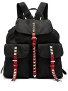 Prada Stud-embellished Nylon Backpack