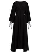 Matchesfashion.com The Row - Sante Plunge Neck Crepe Gown - Womens - Black