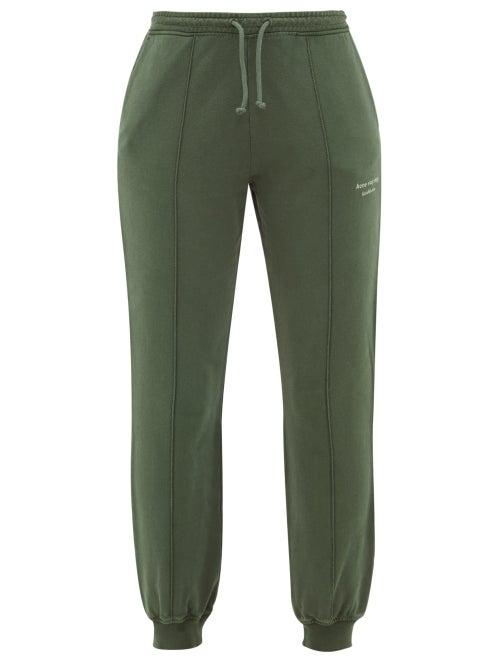 Matchesfashion.com Acne Studios - Felodie Logo Embroidered Cotton Track Pants - Womens - Khaki