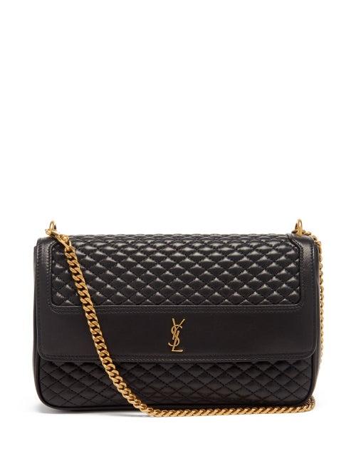 Saint Laurent - Victoire Ysl-plaque Quilted Leather Shoulder Bag - Womens - Black