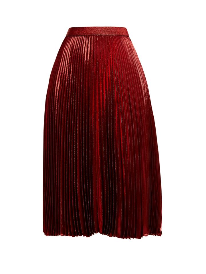 Christopher Kane High-rise Pleated Lam Skirt