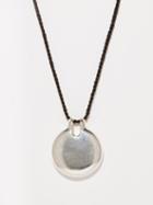 Annika Inez - Ample Large Sterling Silver & Silk Cord Necklace - Womens - Black Silver