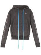 Matchesfashion.com Off-white - Diagonal Arrow Embroidered Hooded Sweatshirt - Mens - Black White
