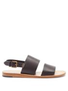 Matchesfashion.com Dolce & Gabbana - Back-strap Leather Sandals - Mens - Black Brown