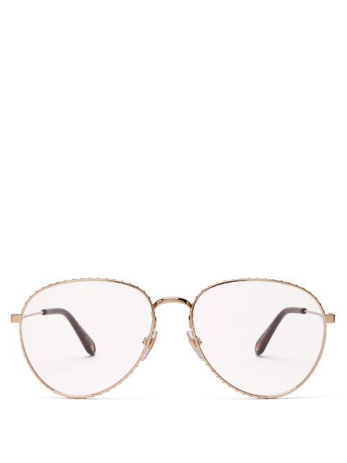Matchesfashion.com Givenchy - Metal Aviator Glasses - Womens - Gold
