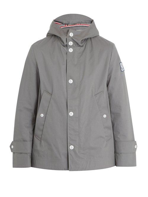 Matchesfashion.com Moncler - Hooded Cotton Canvas Raincoat - Mens - Grey