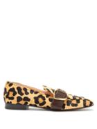 Matchesfashion.com Rupert Sanderson - Charmer Leopard Print Calf Hair Loafers - Womens - Leopard