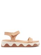 Ancient Greek Sandals - Salamina Waved-sole Leather Flatform Sandals - Womens - Brown Multi