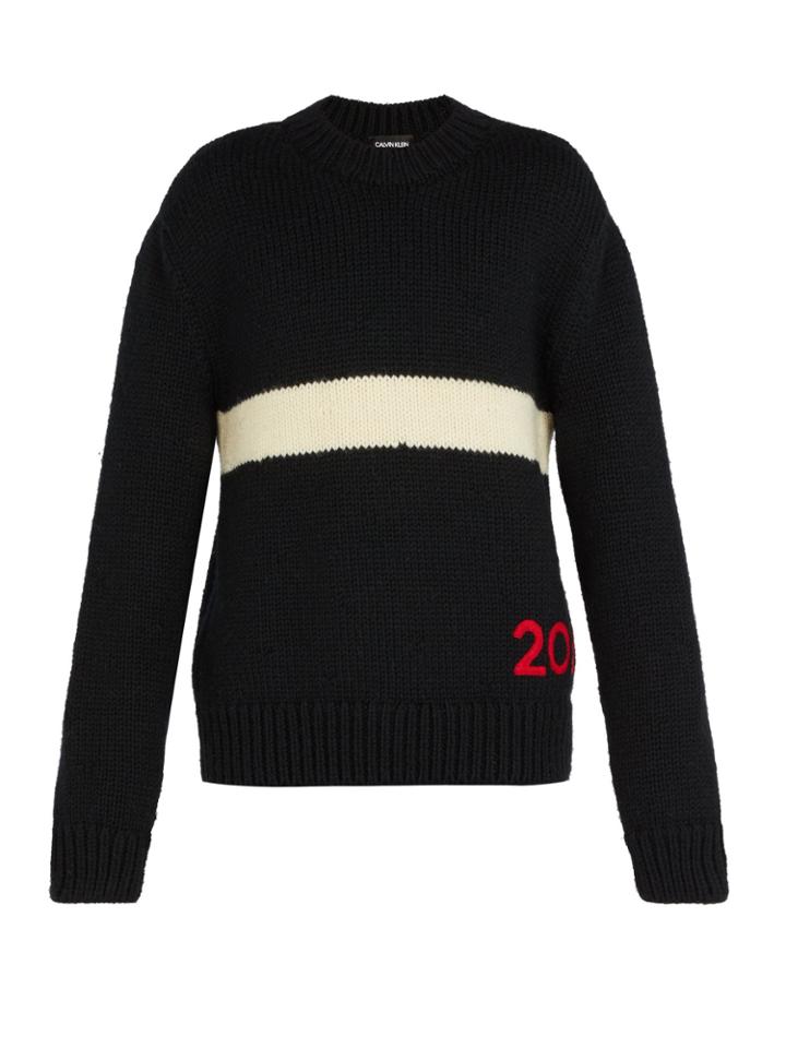 Calvin Klein 205w39nyc Logo-embroidered Wool Sweater