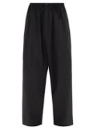 Matchesfashion.com Y-3 - Elasticated-waist Wool-blend Wide-leg Trousers - Mens - Black