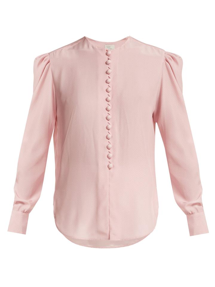 Hillier Bartley Covered-button Silk Blouse