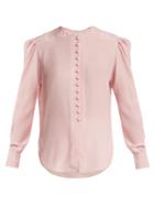 Hillier Bartley Covered-button Silk Blouse