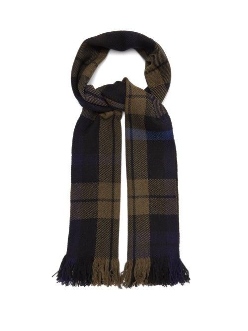 Matchesfashion.com Margaret Howell - Checked Wool Scarf - Mens - Black
