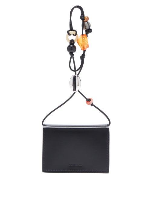 Matchesfashion.com Jil Sander - Beaded-strap Leather Wallet Bag - Womens - Black