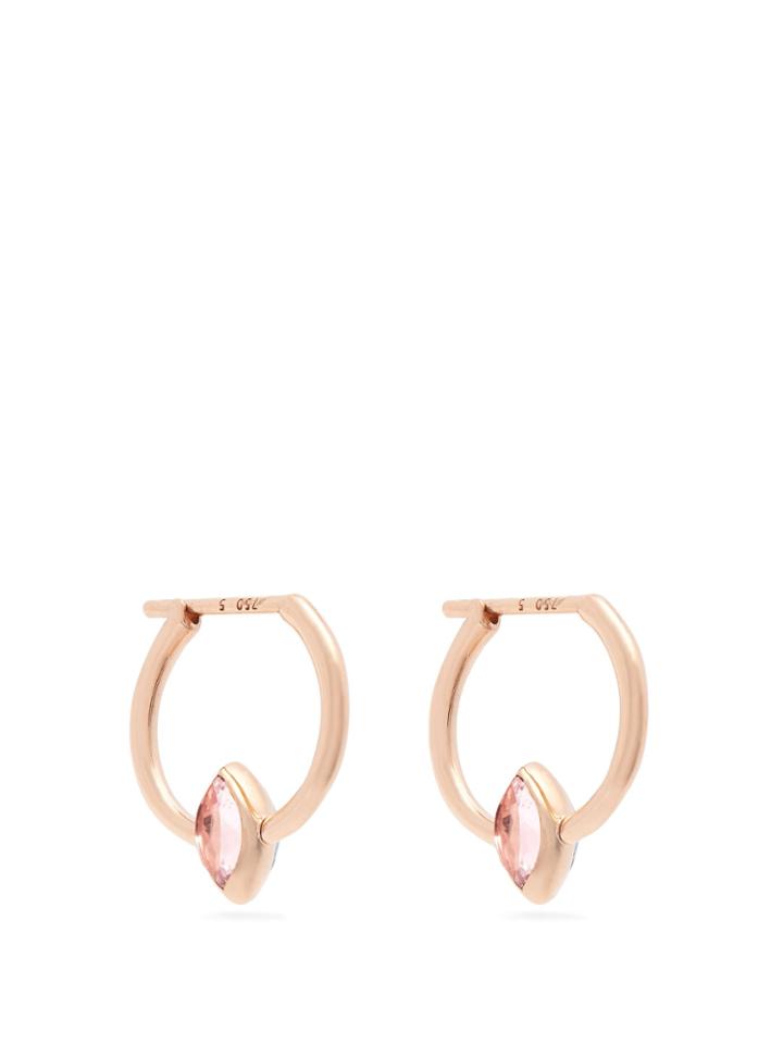 Marie Mas Swinging Mini Hoop 18kt Rose Gold Earrings